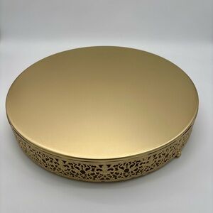 16” Gold Cake Stand Metal Round Dessert Holder Display Wedding Shower Party